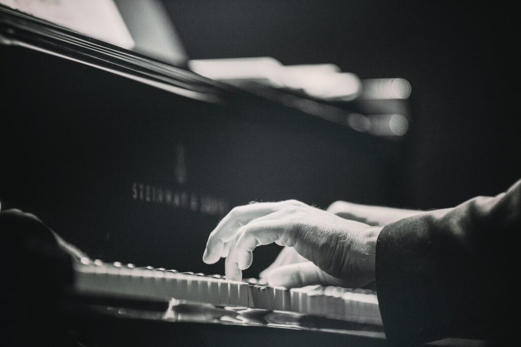 Playing the piano