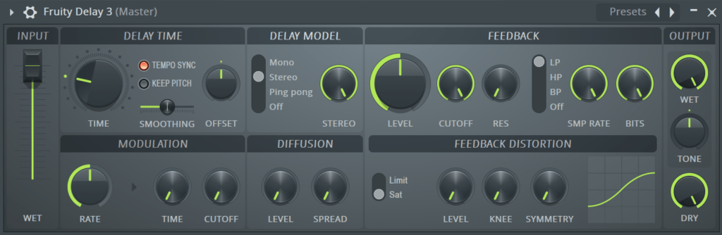 FL Studio Fruity Delay 3