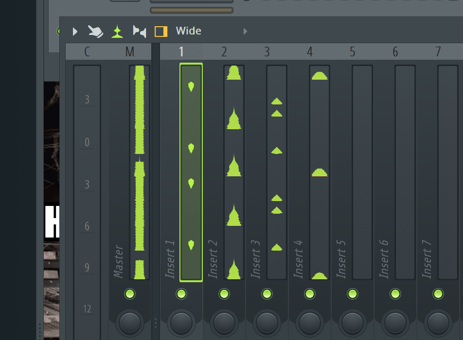 FL Studio Mixer Waveform