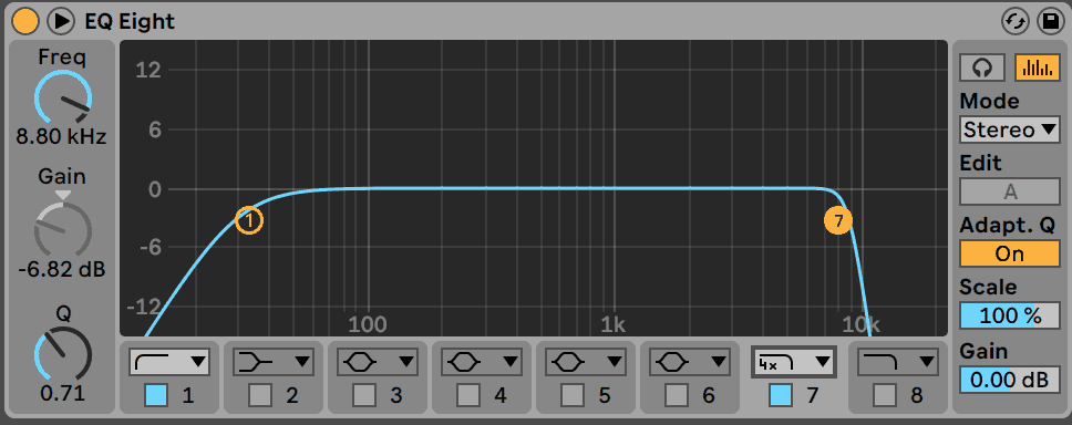 Ableton Live EQ Eight filters