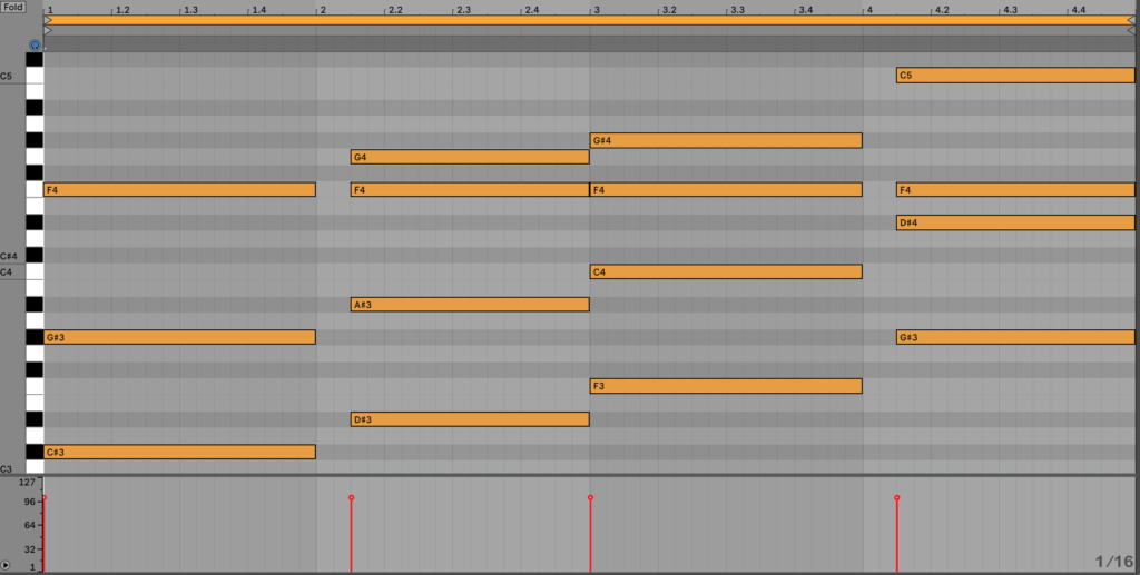 2nd Chord Progression Layer MIDI Notes