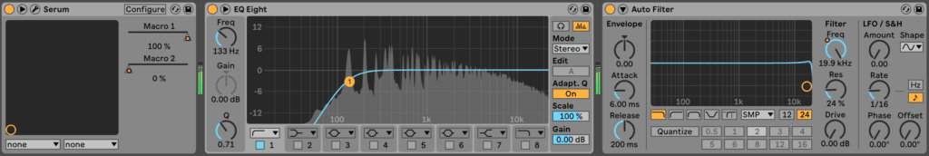 High Pass Filter EQ Eight in Ableton Live