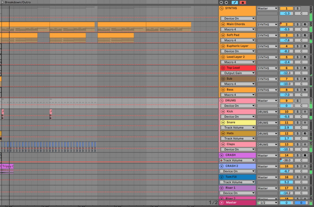 Outro Arrangement in Ableton Live
