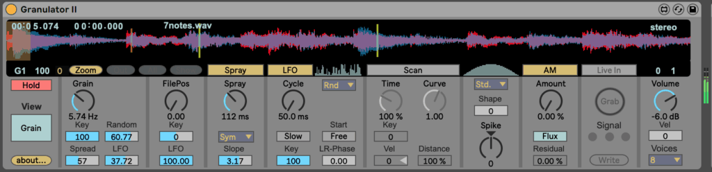 Ableton Live Granulator II