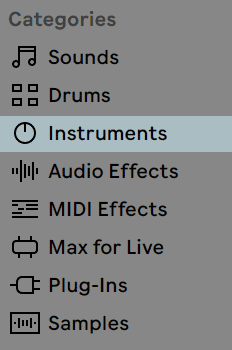 Ableton Live Categories