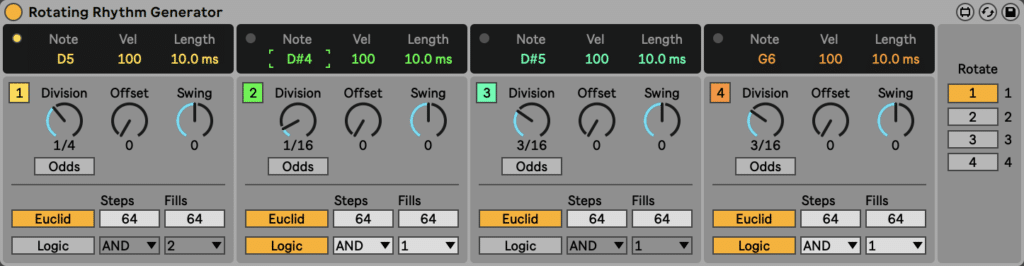 Rotating Rhythm Generator in Ableton Live