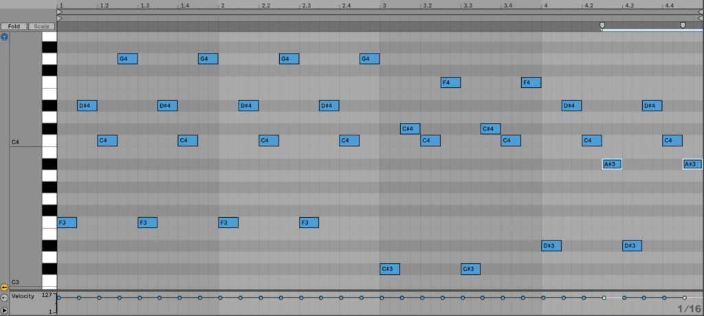 An arpeggio-based melody