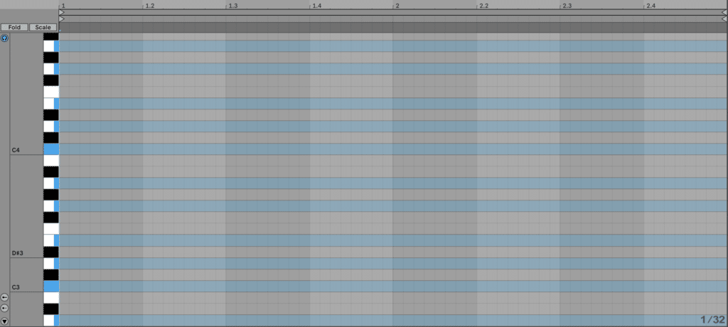 Scale highlighting on the piano roll in Ableton Live