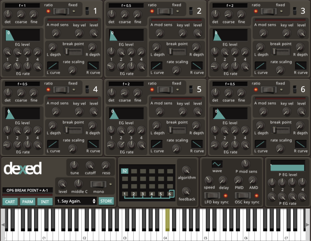 Digital Suburban Dexed plugin interface