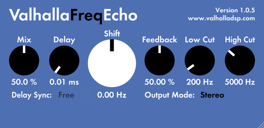 Valhalla Freq Echo plugin interface