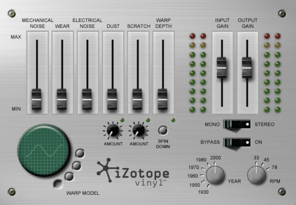iZotope Vinyl plugin interface