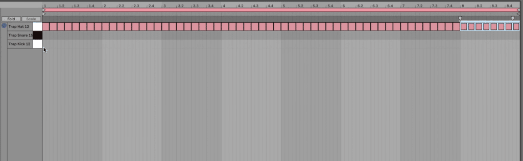 1/8 hi-hat pattern MIDI clip