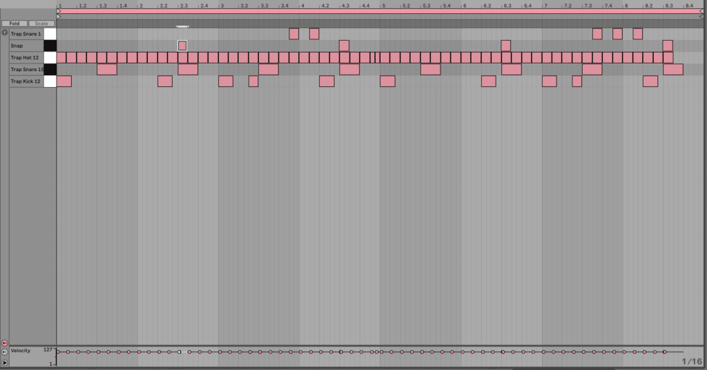 8 bar trap drums