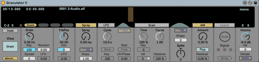 Ableton Live Granulator II