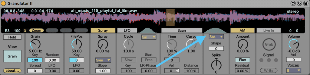 Ableton Live Granulator II Shape