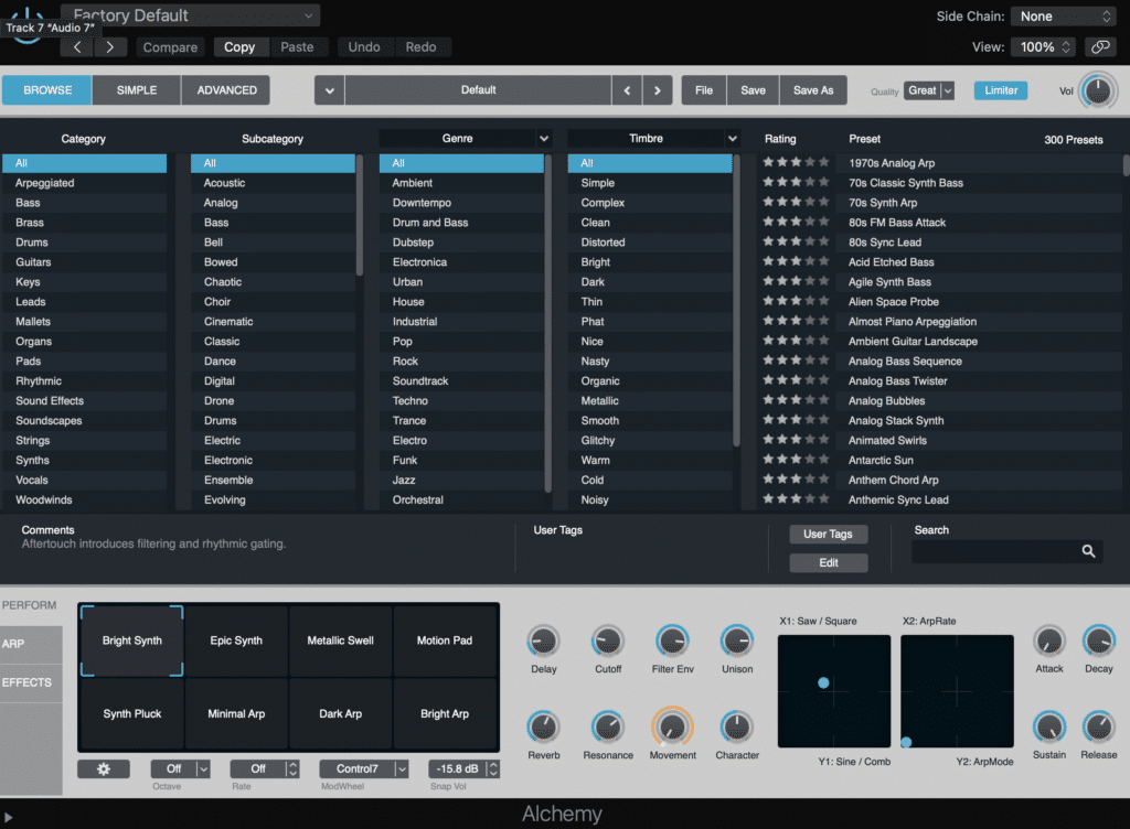 Logic Pro X Alchemy