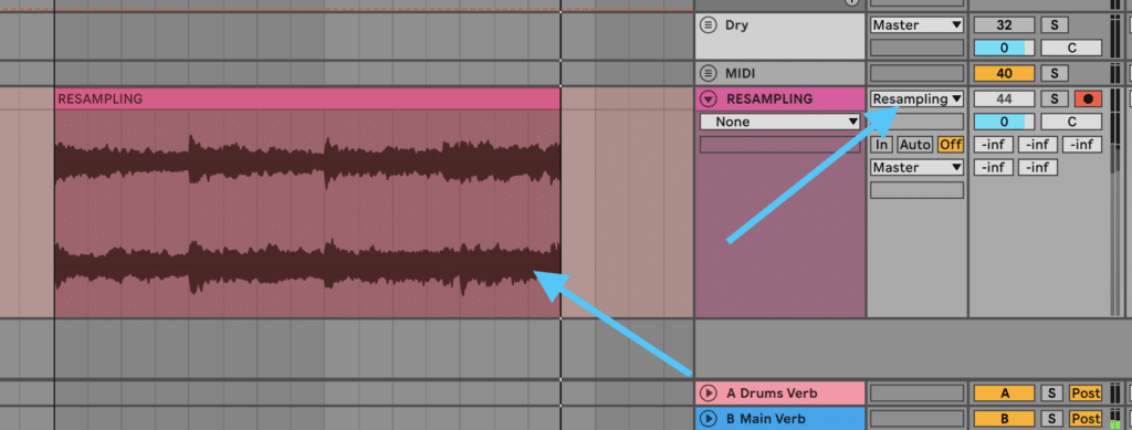 Resampling audio in Ableton Live