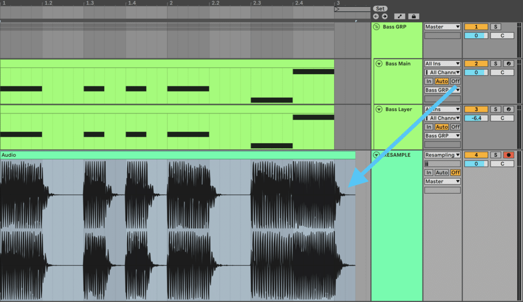 Resampling bass in Ableton Live