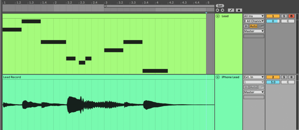 Lead + recorded lead layered