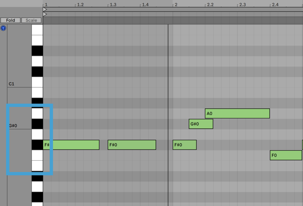 F#0 note in Ableton Live's piano roll