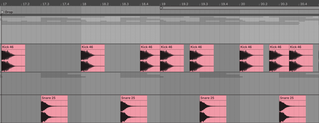 Developed kick-snare pattern